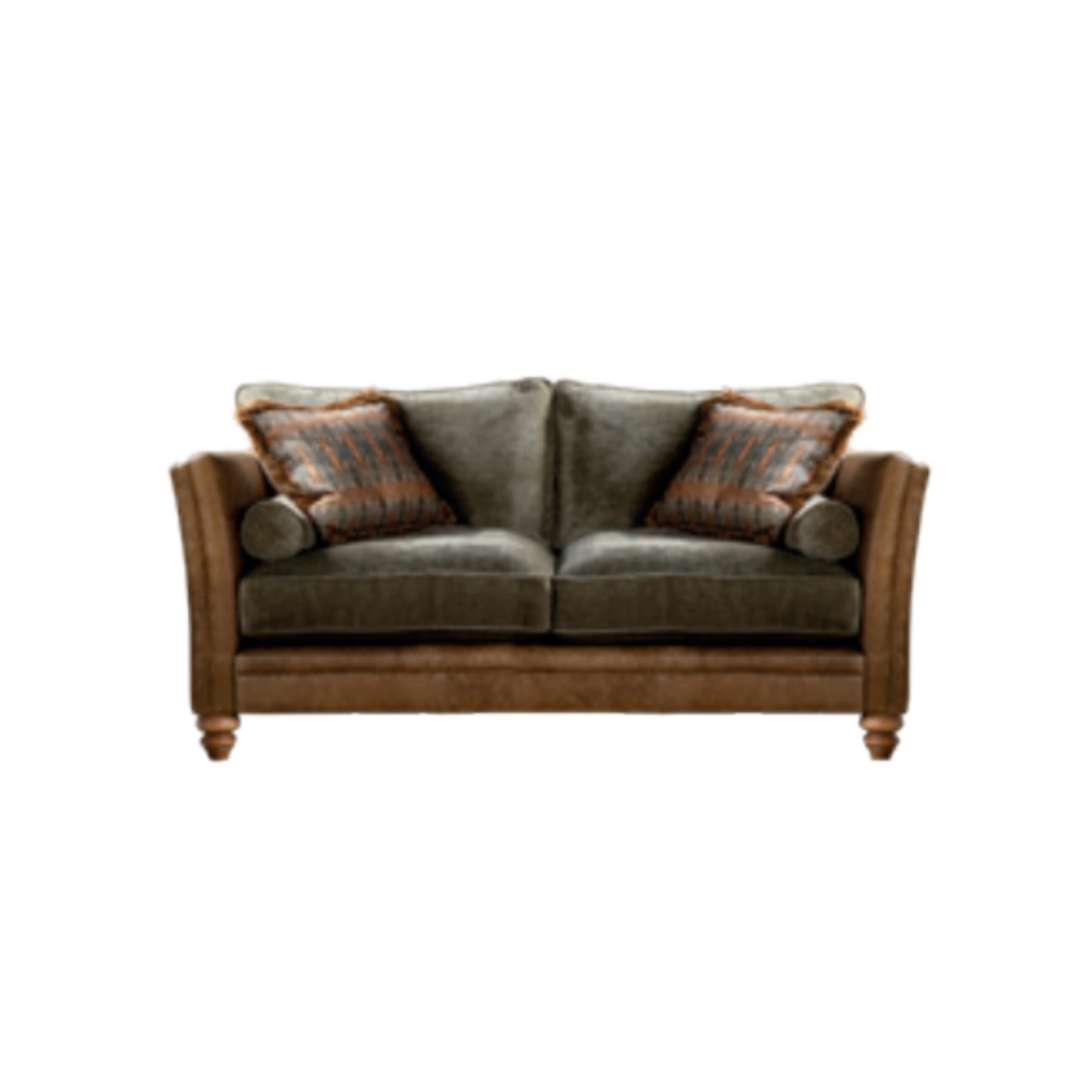 A&J Lomund Grand Standard Back Leather & Fabric Sofa image 0